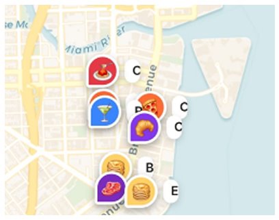 Restaurants pinned on your map by cuisine
